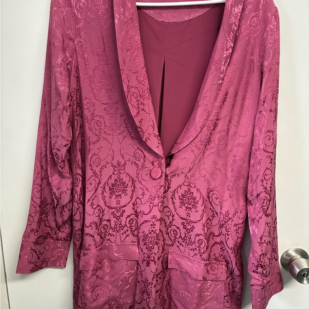 For Love And Lemons Pink Brocade Blazer